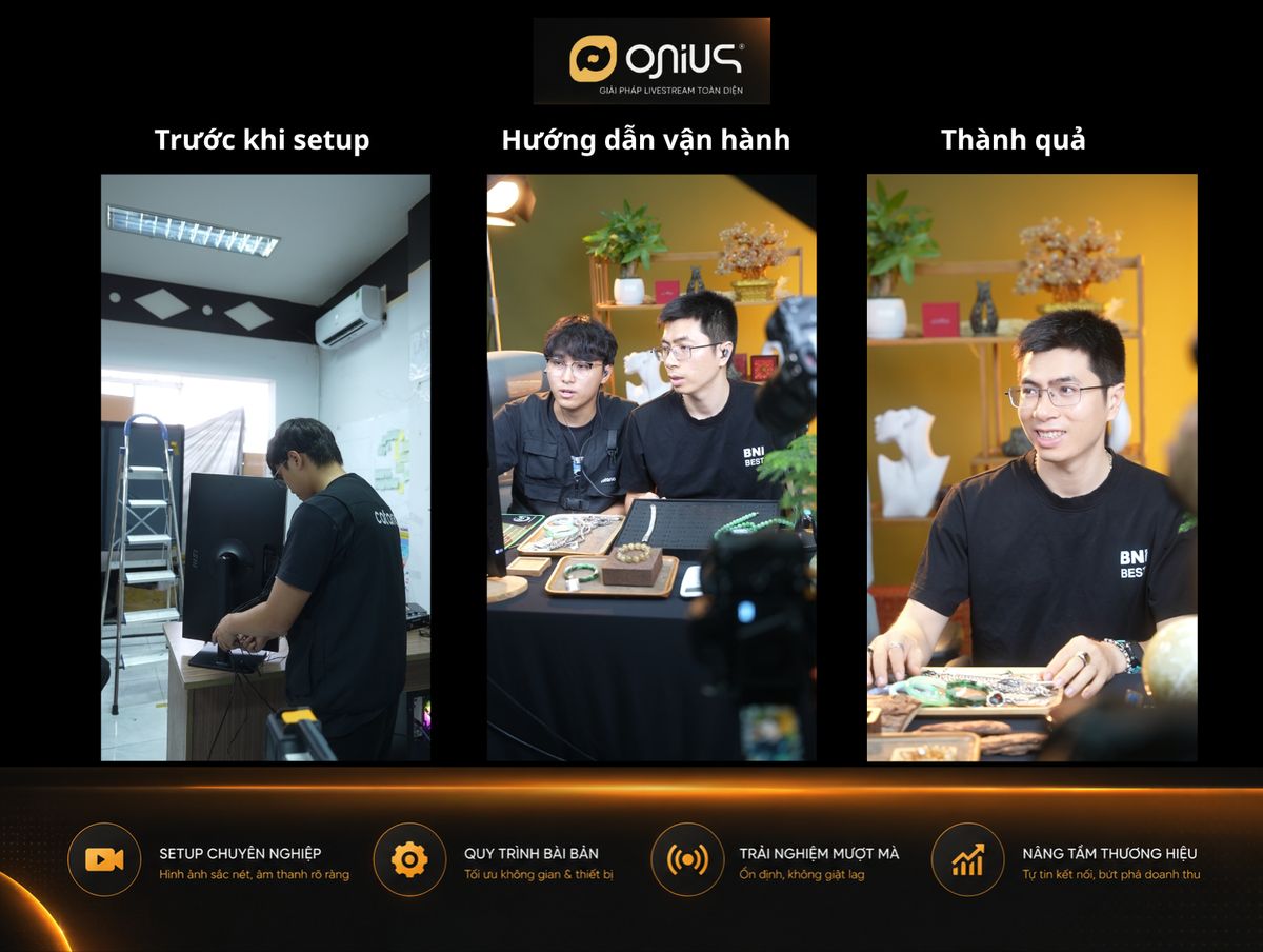 Trước và sau setup livestream — Anh Quý, Trang Sức Đặng Triệu
