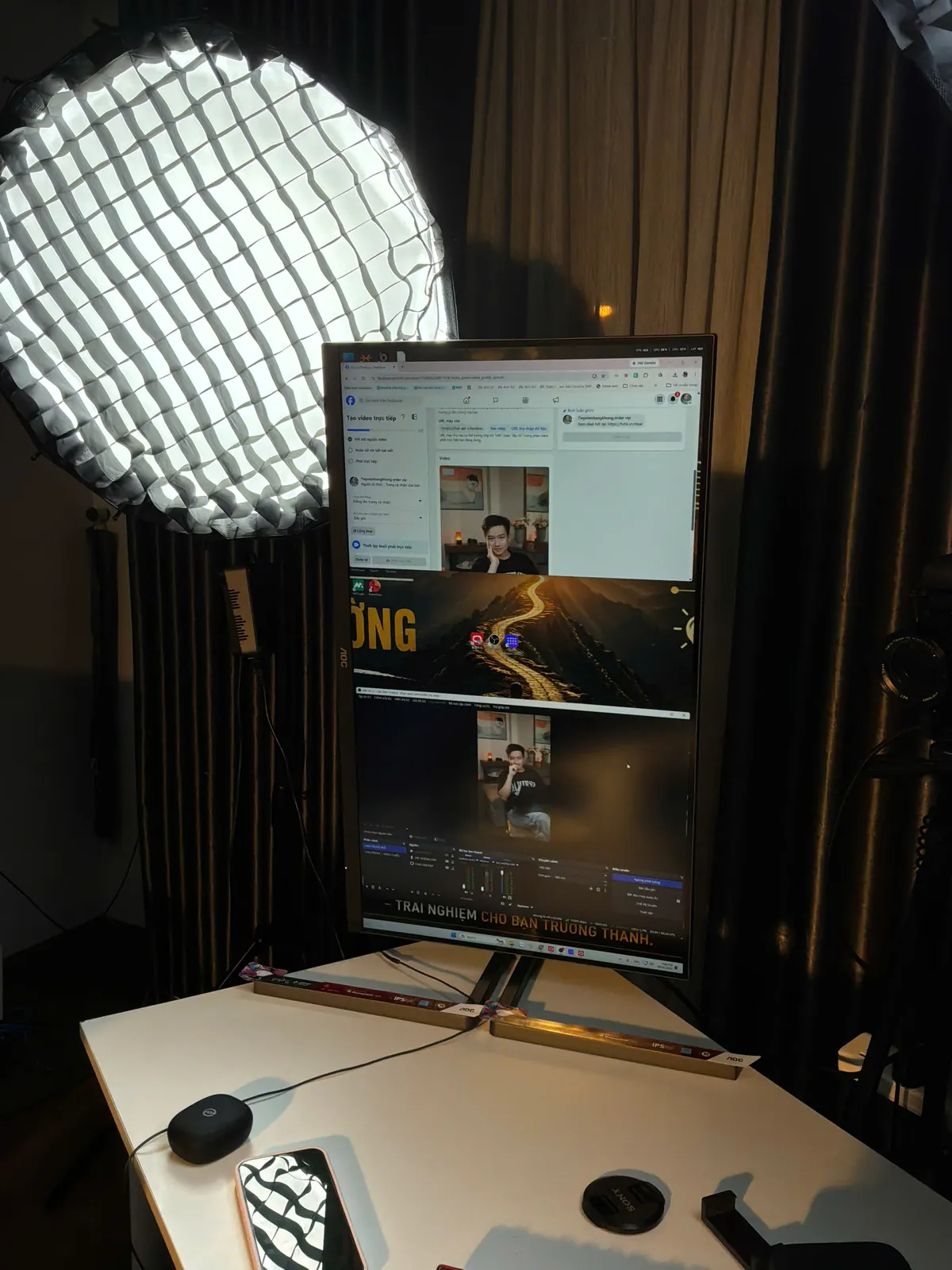 Setup livestream chị Thảo — Mỹ phẩm